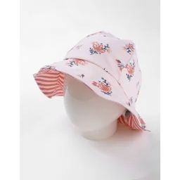 Chapeau Réversible À Imprimés Fleuri Teracotta Rose