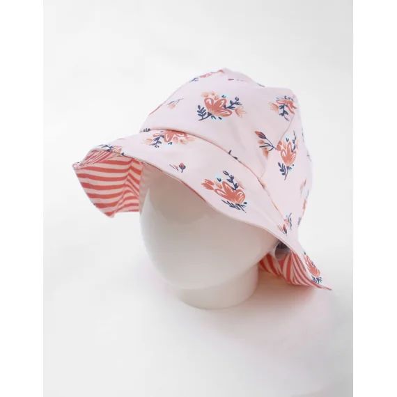 Chapeau Réversible À Imprimés Fleuri Teracotta Rose