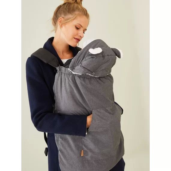 Protège porte-bébé doudoune gris