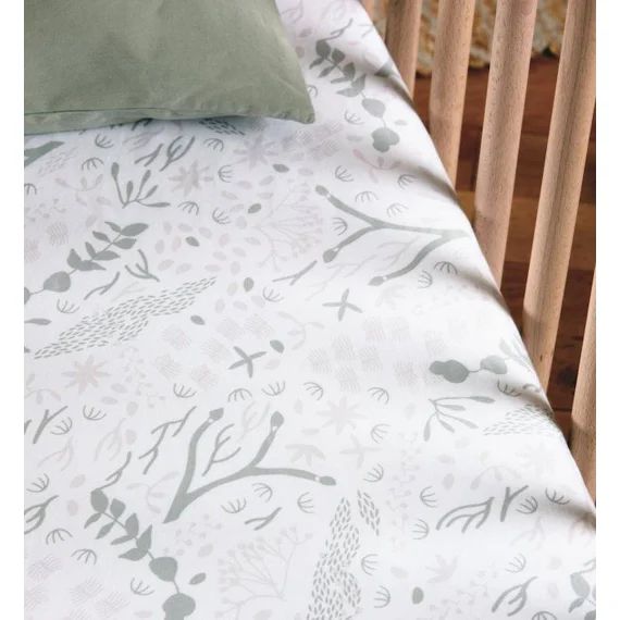 Drap Housse Coton Bio Pour Lit Bébé Yukari Douceur (yukari Tilleul – 60 X 120 Cm) Vert