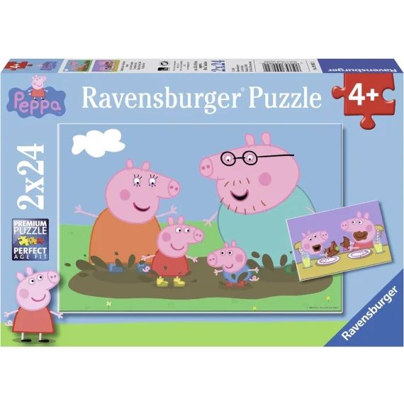 Puzzle La Famille Peppa Pig 2×24 Pcs Bleu