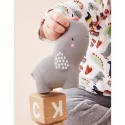 Jouet de bain éléphant avec hochet en caoutchouc naturel gris