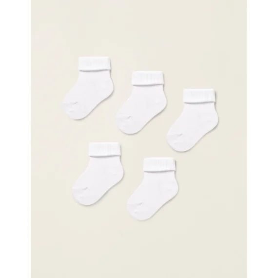 Pack 5 Paires De Chaussettes Avec Revers Blanc