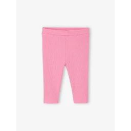 Legging bébé en côtes rose bonbon
