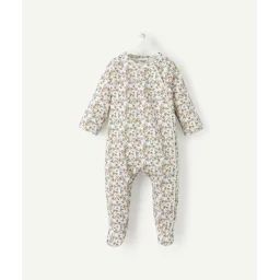 Dors bien bébé en coton bio blanc et imprimé fleuri –  – Soldes