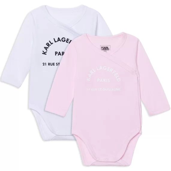 Lot de 2 bodies coton Fille Rose