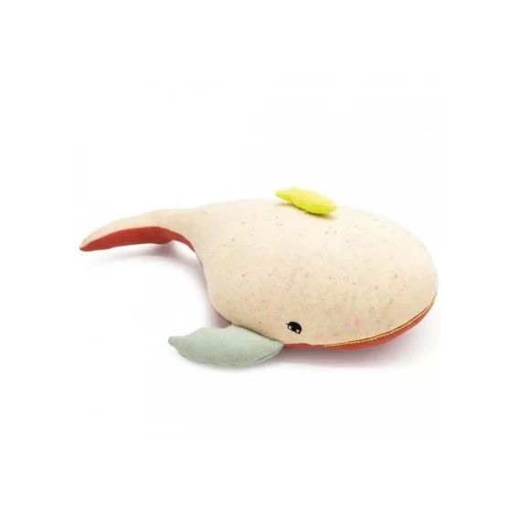 Coussin baleine corail chiné (36 x 24 cm)