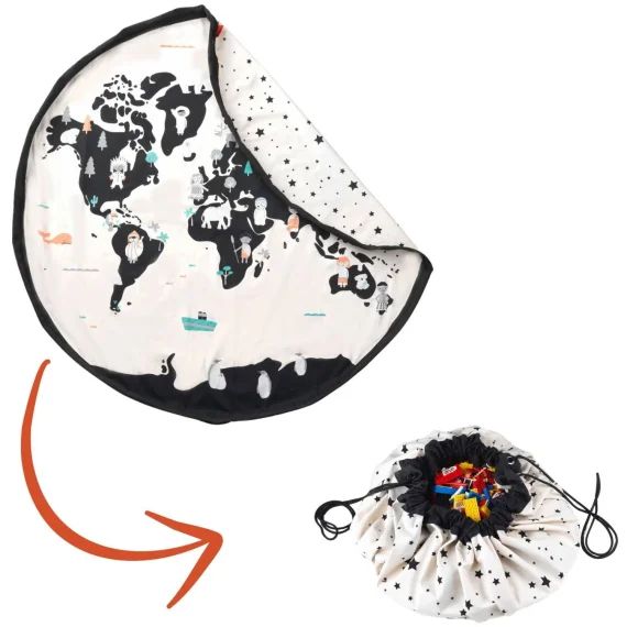 Sac à jouets 2 en 1 réversible Worldmap
