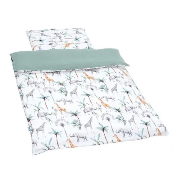 Couette et oreiller enfant – prêt à dormir, Safari blanc