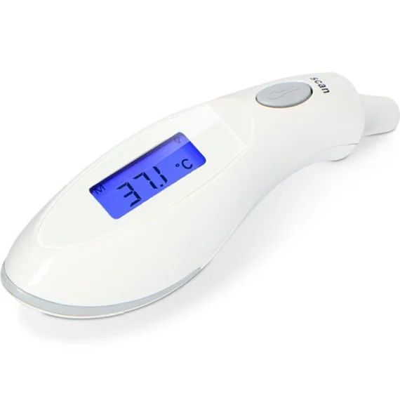 Thermomètre auriculaire à infrarouge blanc et gris