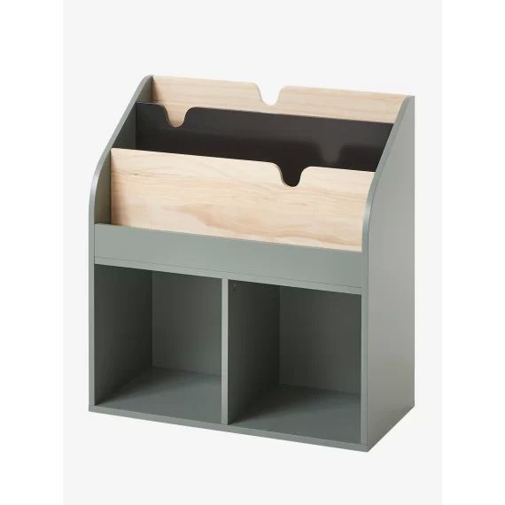 Meuble de rangement 2 cases + étagère-bibliothèque LIGNE SCHOOL vert