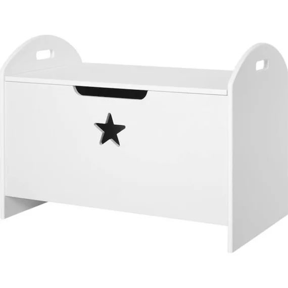 Coffre Malle De Rangement – Homcom – 62x40x46cm – Blanc – Enfant – Mdf Blanc