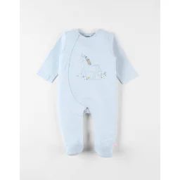 Pyjama 1 Pièce Licorne En Jersey Bleu