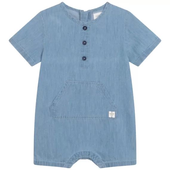 Combi-short en denim Garçon Bleu
