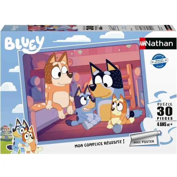 Puzzle L&rsquo;heure De Dormir Bluey 30 Pcs Bleu