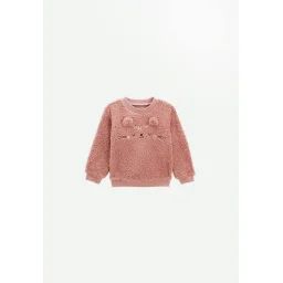 Sweat-shirt Bébé En Sherpa Bloom Rose