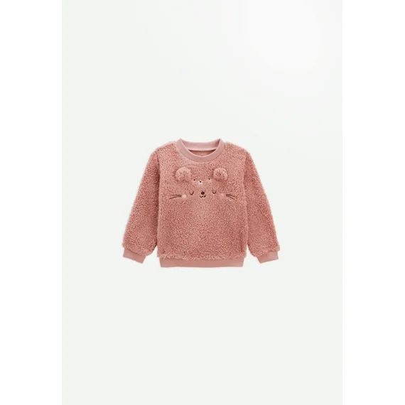 Sweat-shirt Bébé En Sherpa Bloom Rose