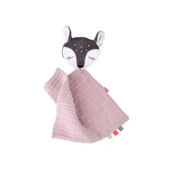 Doudou plat en coton bio Faon