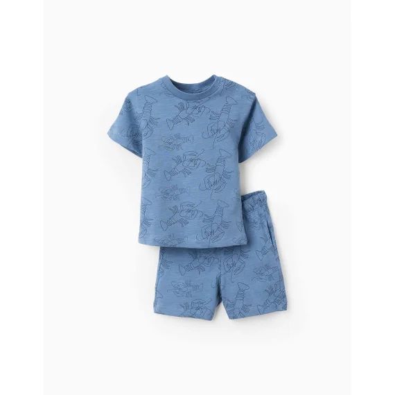 Ensemble T-shirt + Short Bleu