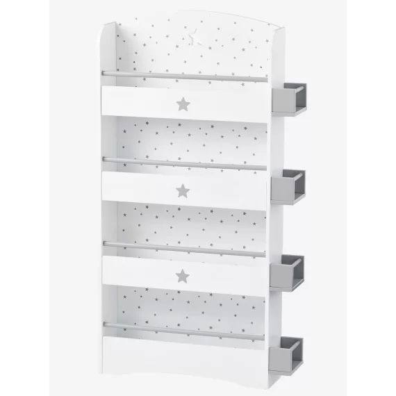 Etagère-bibliothèque enfant LIGNE SIRIUS blanc clair uni avec decor