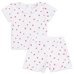 Ensemble pyjama short coton Fille Blanc