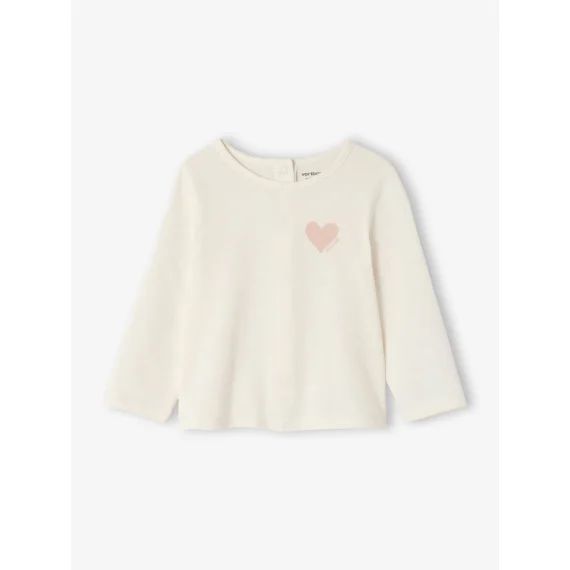 T-shirt bébé Basics manches longues personnalisable écru