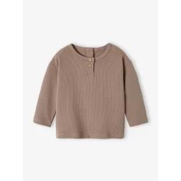 T-shirt tunisien bébé nid d’abeille bébé marron