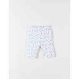 Legging Imprimé Fleuri Blanc