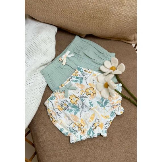 Lot De 2 Bloomers Bébé En Gaze De Coton Capucine Ecru