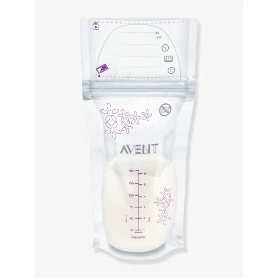 Lot de 25 sachets de conservation pour lait maternel Philips AVENT transparent