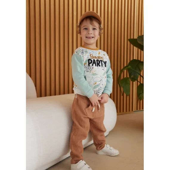 Pantalon Bébé En Gaze De Coton Petit Envahisseur Marron