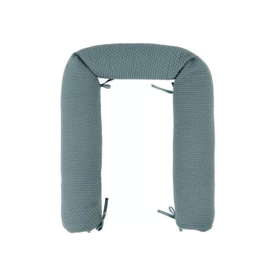 Tour de lit traversin en tricot vert sauge Axel et Luna (180 cm)