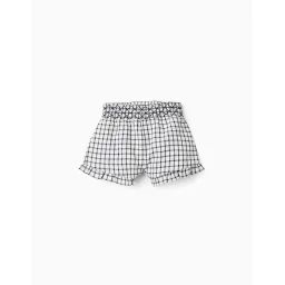 Short À Motif Vichy Gris Foncé