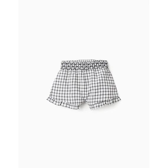 Short À Motif Vichy Gris Foncé