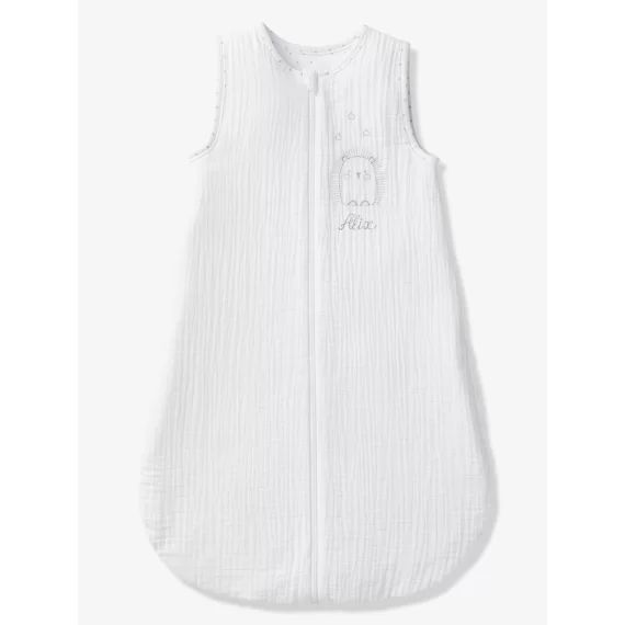 Gigoteuse spécial été en gaze de coton HERISSON MIGNON blanc