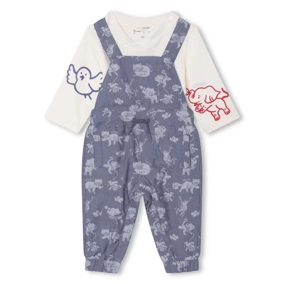 Ensemble t-shirt + salopette Garçon Bleu
