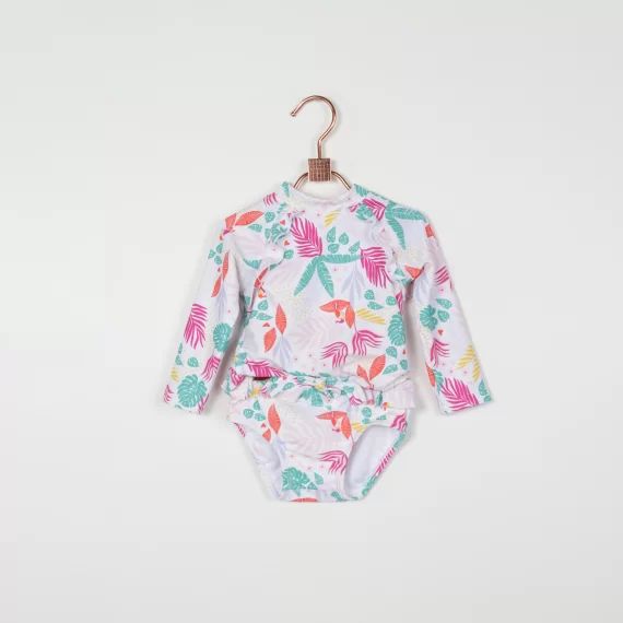 T-shirt de bain anti-UV Fille Blanc
