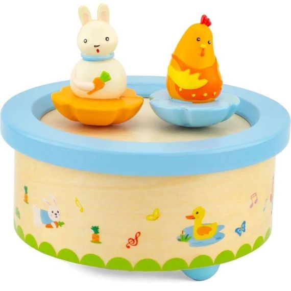 Boite À Musique – Ulysse – Poule Et Lapin – 12 X 12 Cm – Pop! Goes The Weasel Multicolore
