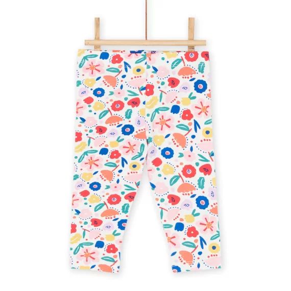 Legging Multicolore À Imprimé Fleuri – Ecru