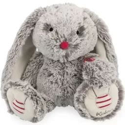 Peluche musicale lapin gris prestige Leo (31 cm)