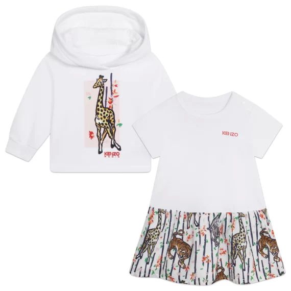 Ensemble robe et sweat-shirt Fille Blanc