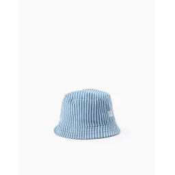 Chapeau À Rayures Avec Attache Bleu