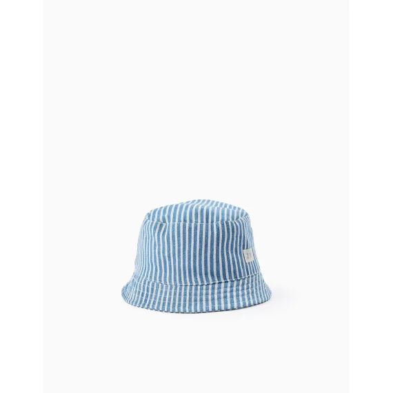 Chapeau À Rayures Avec Attache Bleu