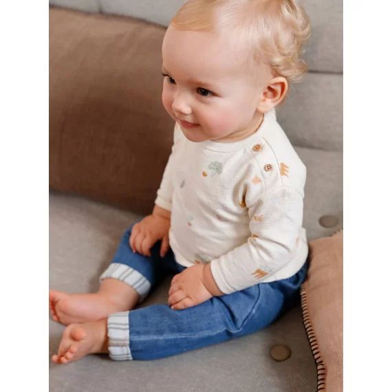 T-shirt bébé manches longues écru