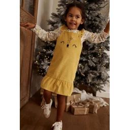 Robe Bébé En Velours Côtelé Adele Jaune