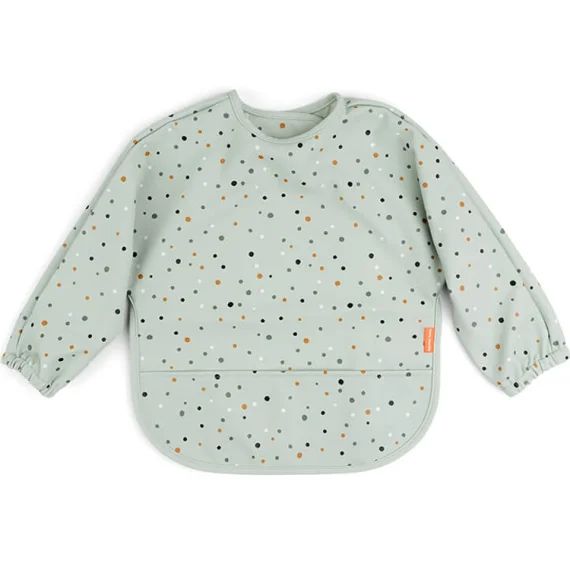 Bavoir manches avec poche Happy dots Vert