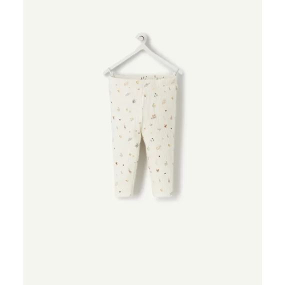 Legging bébé écru et imprimé avec fleurs –  – Soldes