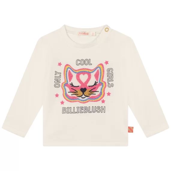 T-shirt coton imprimé Fille Beige