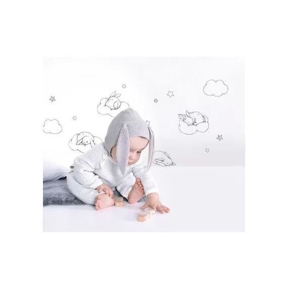 Planche de stickers lapin et nuage (A3)