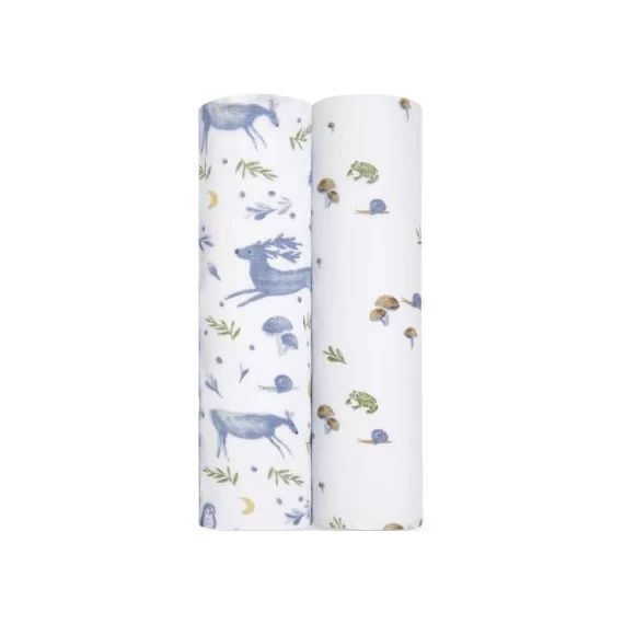 Lot de 2 maxi-langes en coton bio Outdoors (120 x 120 cm)